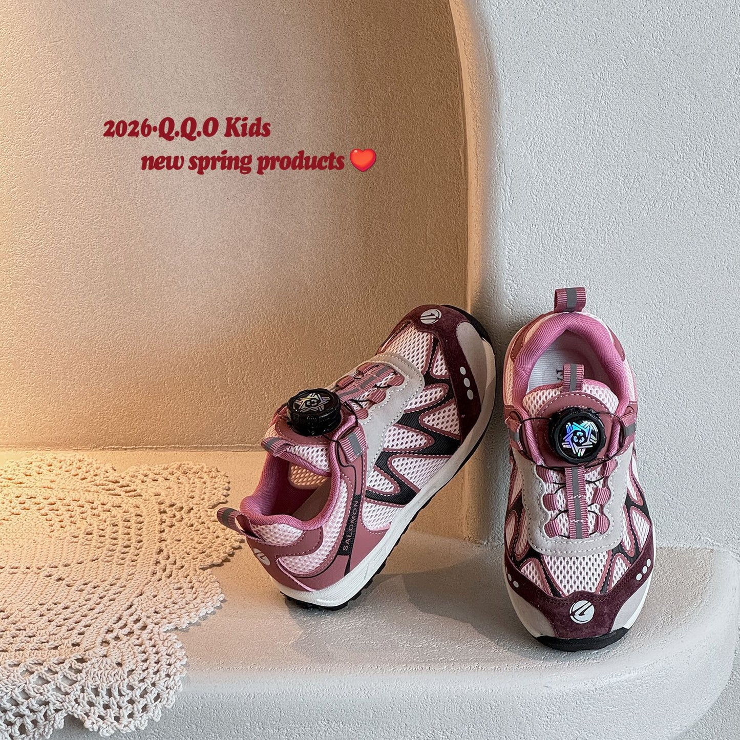 Children's Summer Single Mesh Boys Fashion Rotating Buckle Sneakers