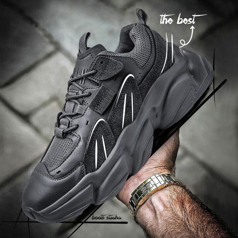 Men's Dad Summer Breathable Trendy Black Men's Sports Shoes
