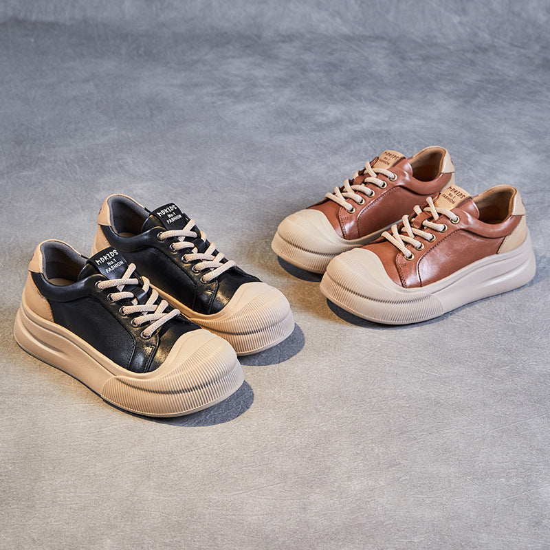 Genuine Platform Biscuit Shape Spring Round Casual Shoes