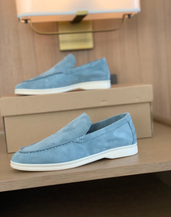 Women's & Men's Beef Tendon Soft Bottom Slip-on Suede Loafers