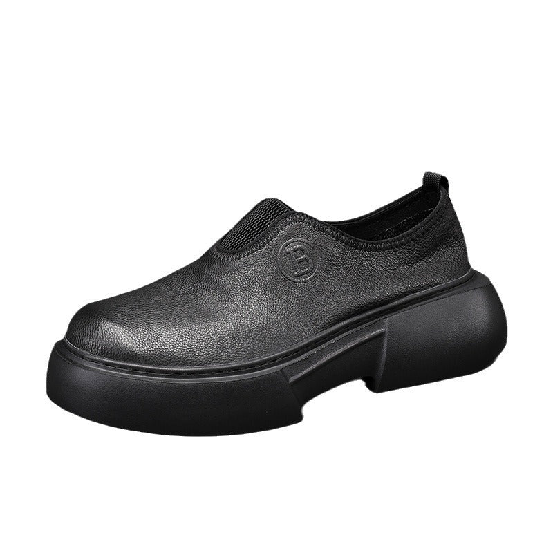 Men's Summer Driving Comfortable Platform Elevator Wild Leather Shoes