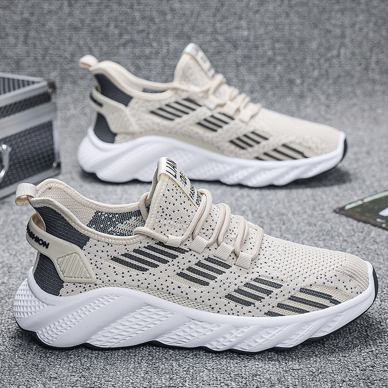 Men's Autumn Breathable Mesh Trendy Flying Woven Sneakers