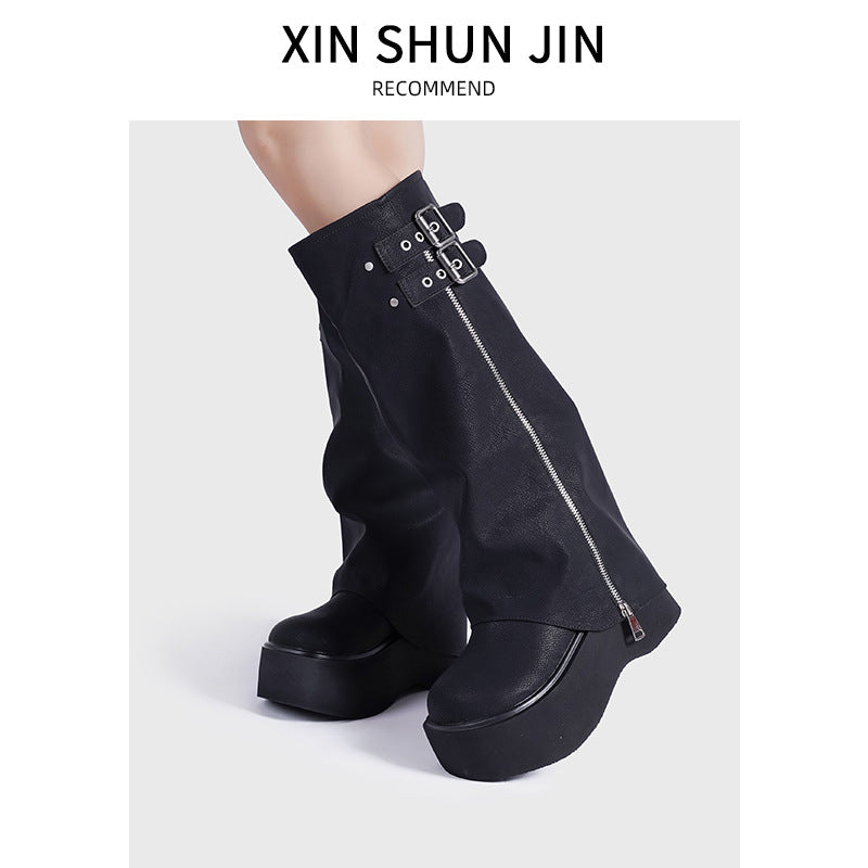 Genuine Big Head Pants Pipe Sweet Cool Style Women's Shoes