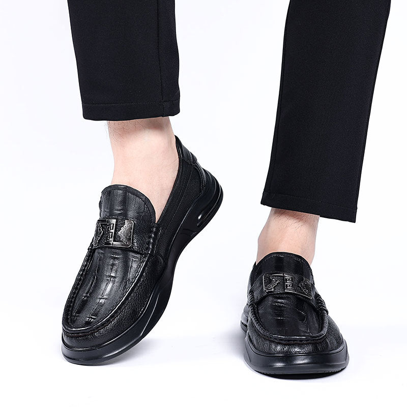 Men's Autumn Sheepskin Fashion Slip-on Soft Bottom Casual Shoes