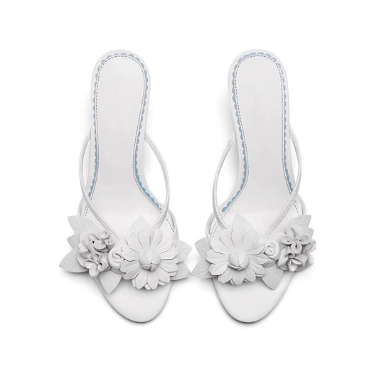 Women's Hair Flower Summer Genuine Open Toe Sexy French Style With Sandals
