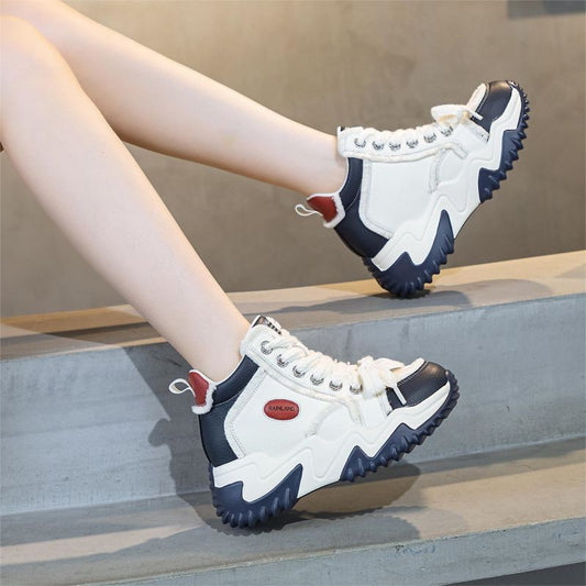 Women's Sports Autumn Platform Height Increasing Breathable Casual Shoes