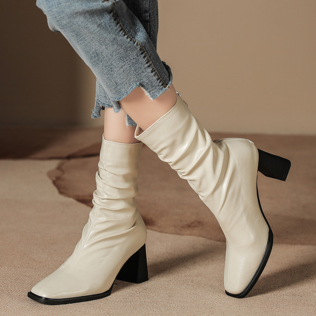 Women's Pile Style High Fleece-lined Vintage French Boots