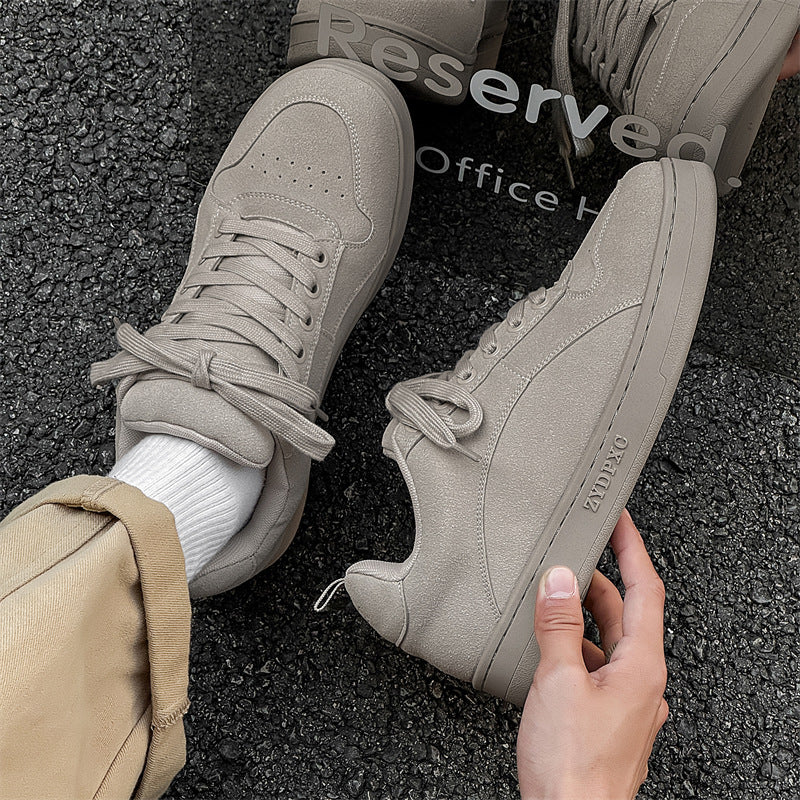 Women's & Men's High Version Platform Board Suede Matte Men's Casual Leather Shoes