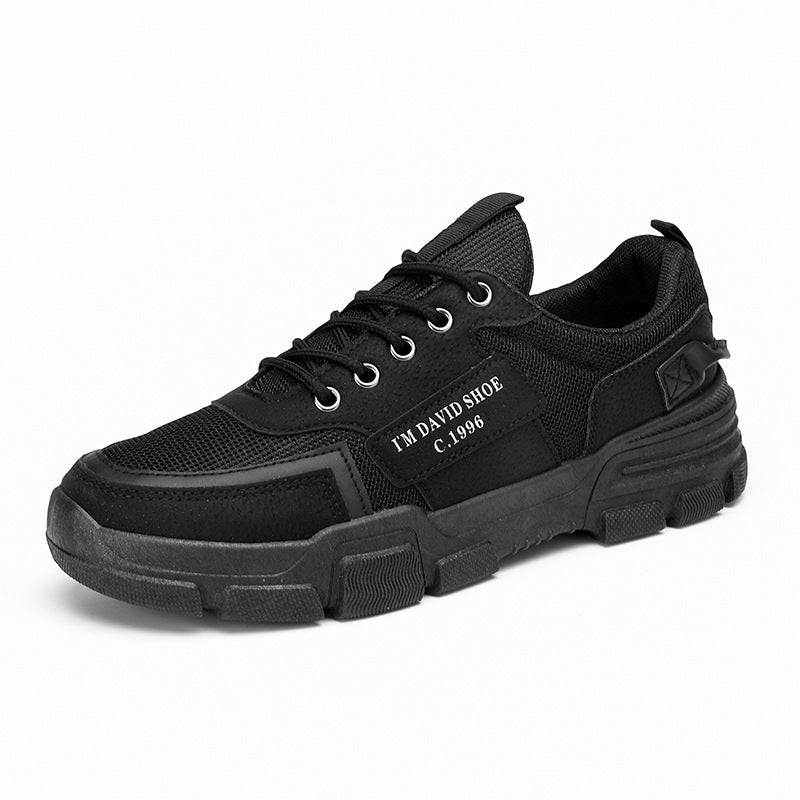 Men's Black Board Trendy Sports Breathable Spring Sneakers