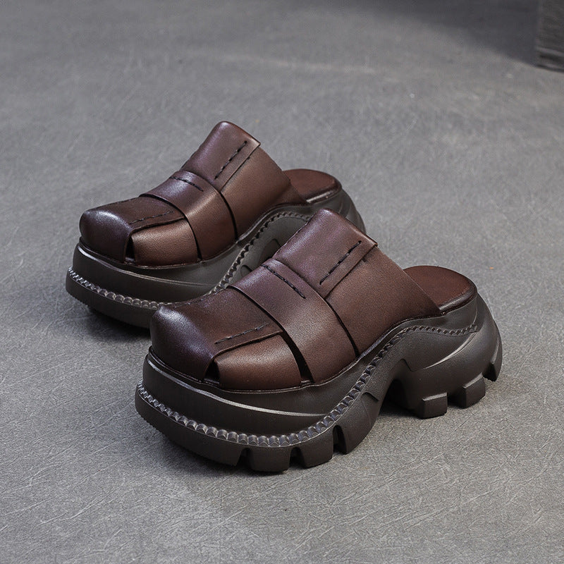 Women's Thick Bottom Increased Toe Cap Lazy Fashion Slippers