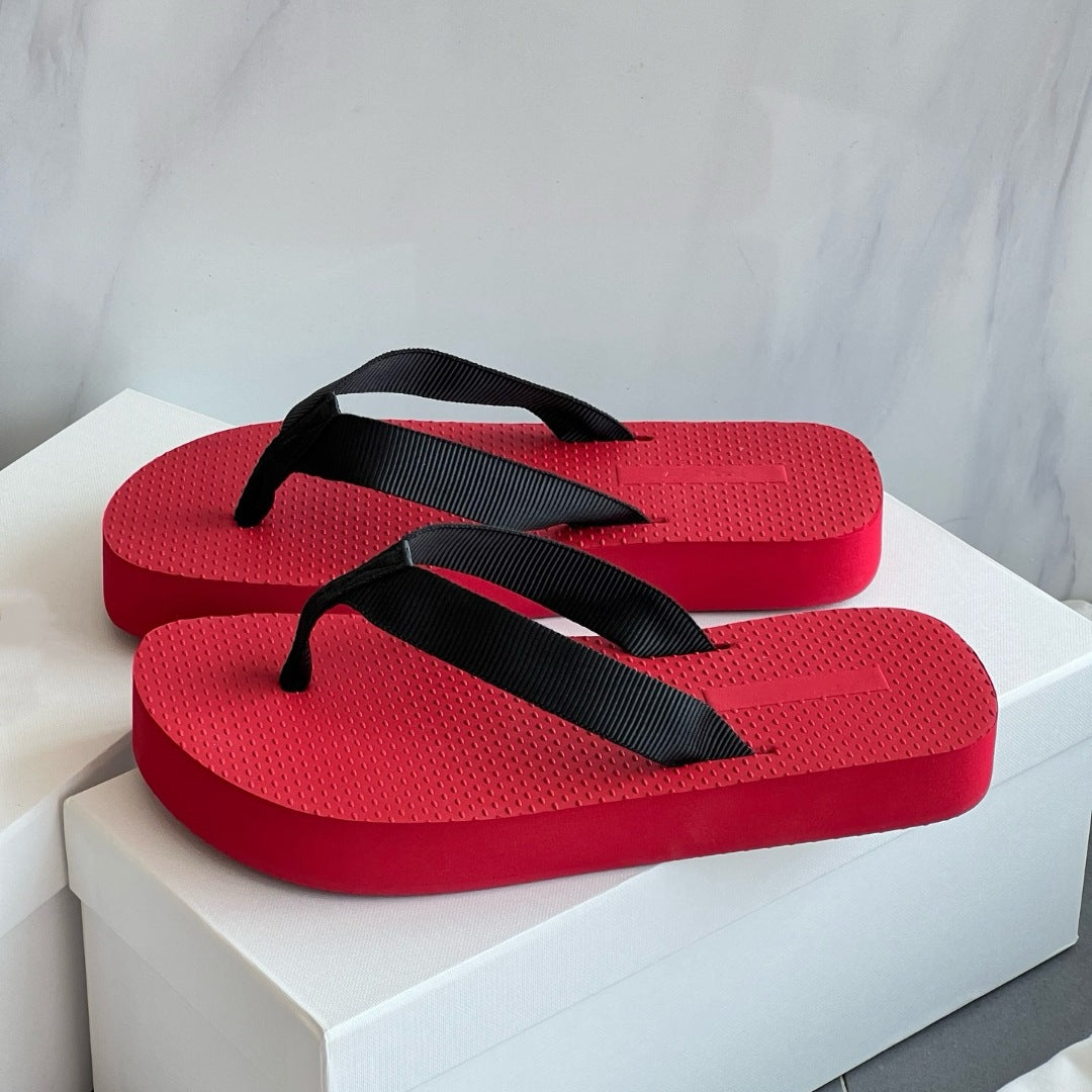 Classy Beautiful Women's Thick-soled Beach Fashion Slippers
