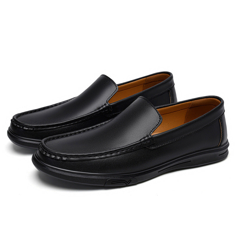 Men's Slip-on Flat Driving Spring Cowhide Surface Men's Casual Leather Shoes