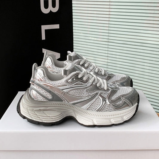 Women's Dad Fashionable Platform Mesh Show Feet Small Women's Sports Shoes