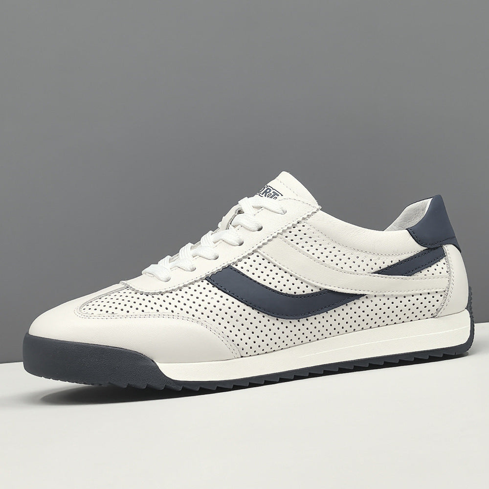 Men's Genuine Breathable Board Trendy White Summer Sneakers