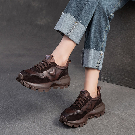 Women's Shu Retro Distressed Daddy Comfortable Pumps Casual Shoes