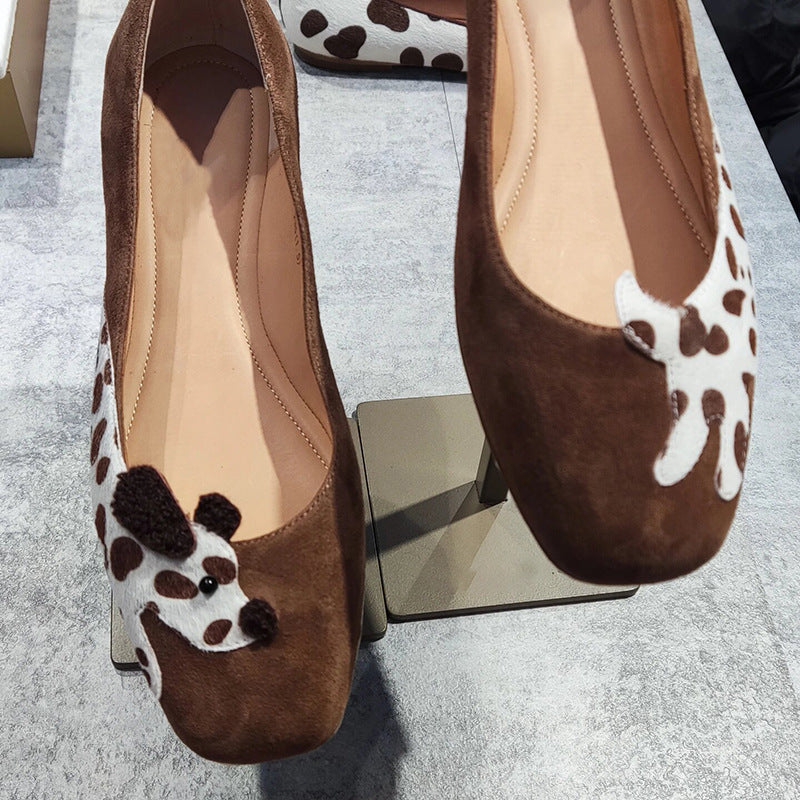 Women's Boat For Retro Easy Matching Soft Bottom Surface Square Toe Women's Casual Shoes
