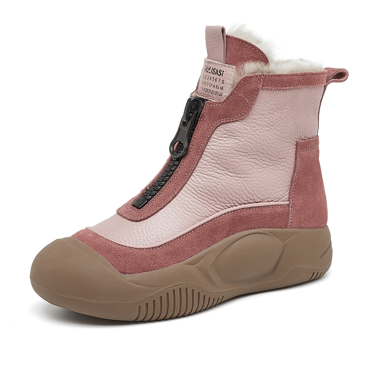 Women's Layer Cowhide Platform Winter Flat Genuine Snow Boots