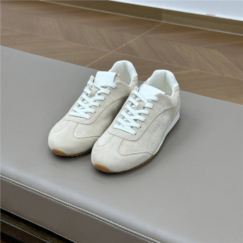 Women's Retro German Training Flat Lace Up Sneakers