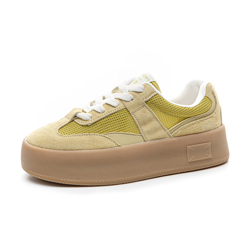 Women's German Training Thick-soled Soft Bottom White Spring Versatile Mesh Women's Board Shoes