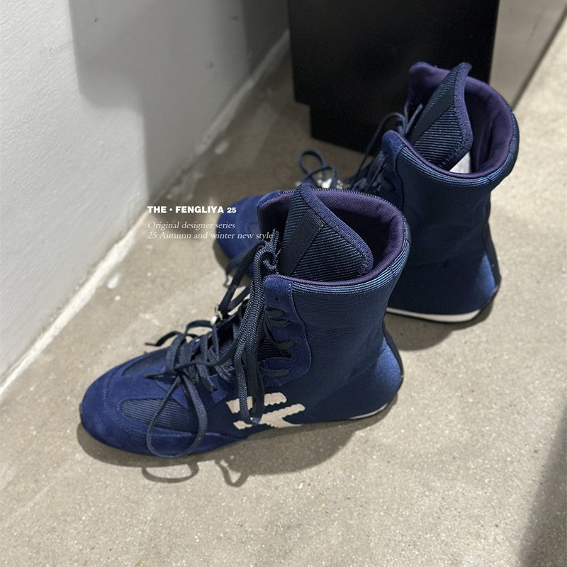 Style Vintage Martin Sports Short Boxing Round Boots