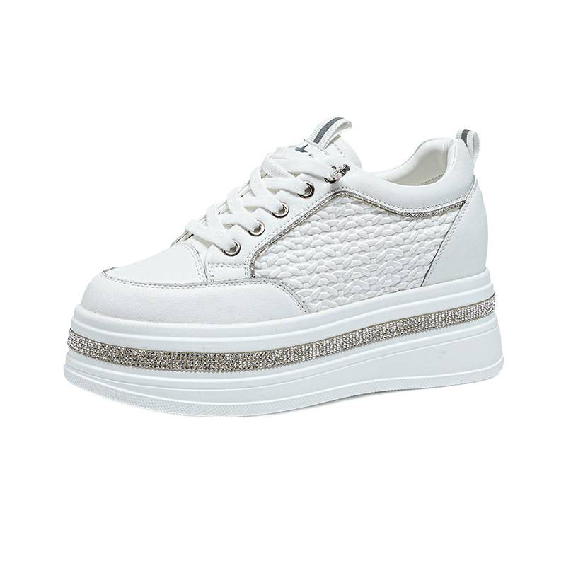 Women's Hidden White Small High-grade Fashion Weaving Casual Shoes