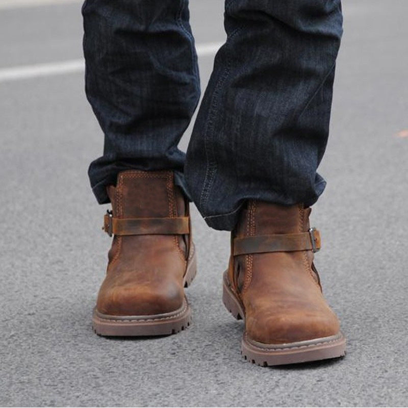 Men's Cowhide Outdoor Trendy Ankle Vintage Martin Boots