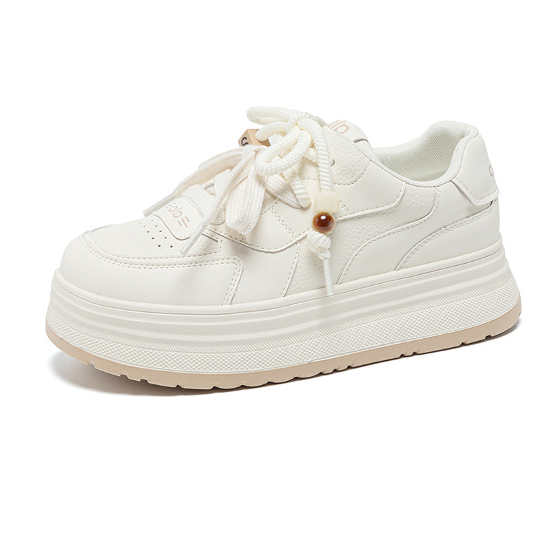 Women's Large Size One Platform White Skate Men's Shoes