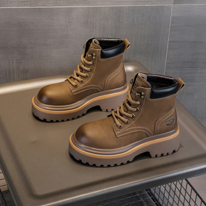 Women's Martin For Retro British Style Ankle Locomotive Worker Boots