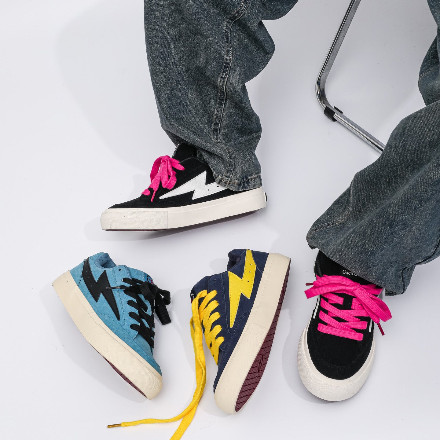 Men's Flash Ding Blue Yellow Series Bread Spring Versatile Men's Canvas Shoes