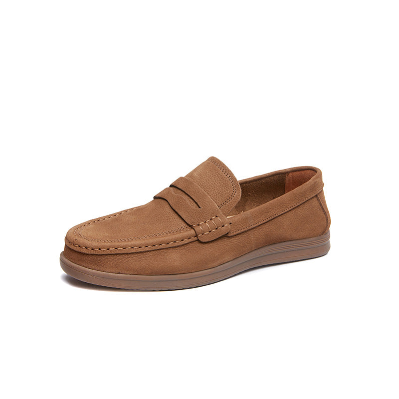 Men's Super Value Tendon Bottom Matte Cowhide Spring Comfortable Breathable Single Leather Shoes
