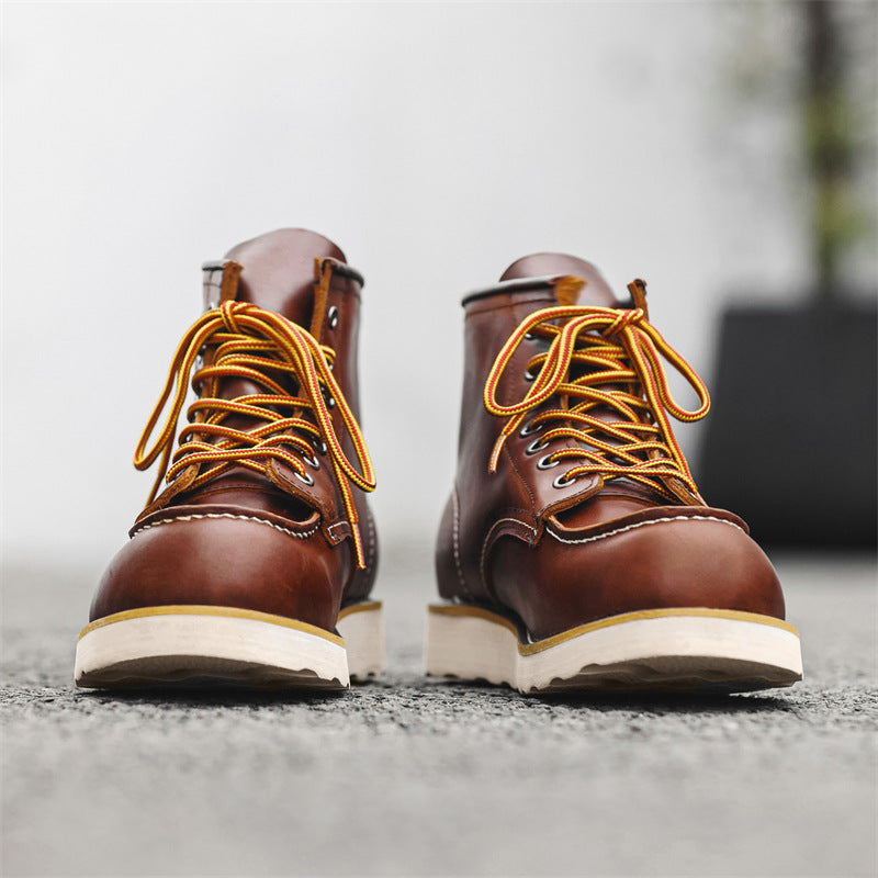 Men's Martin Retro Easy Matching Worker Striped Boots