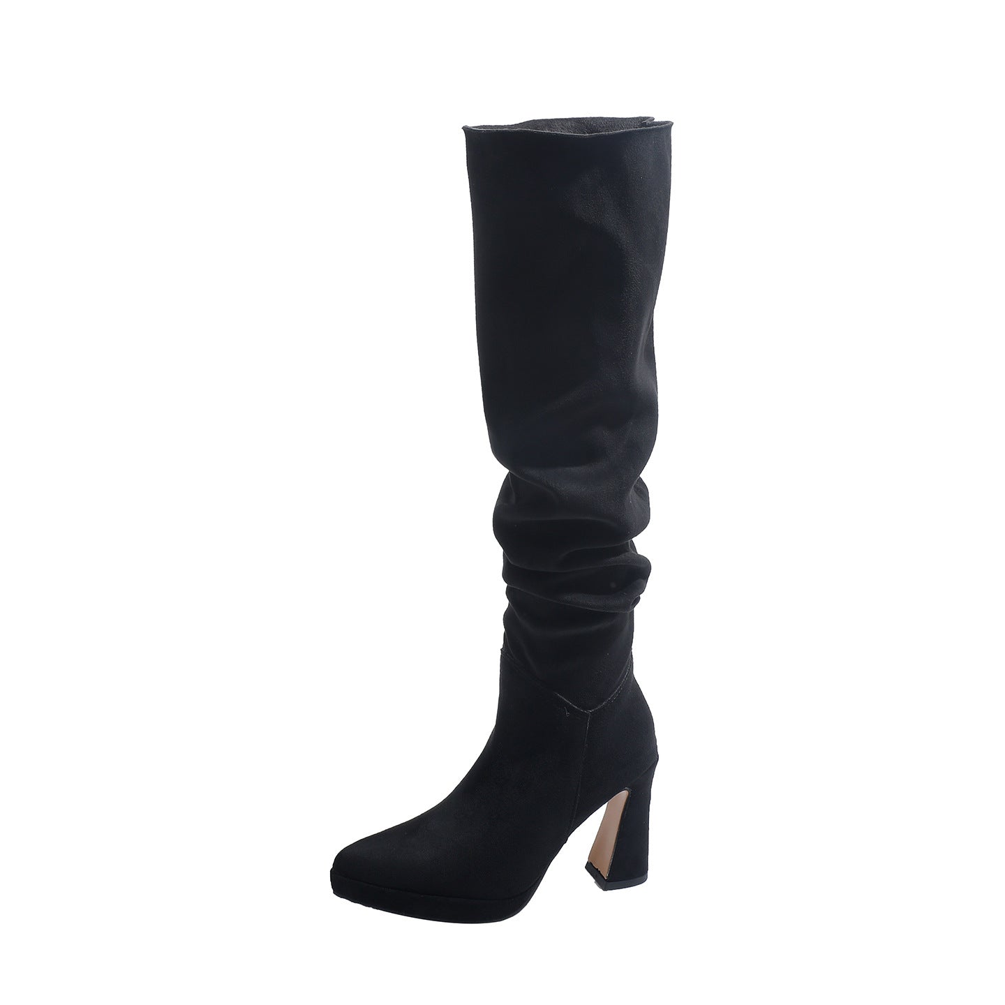 Style Waterproof Platform Thick Black Versatile Women's Leather Boots