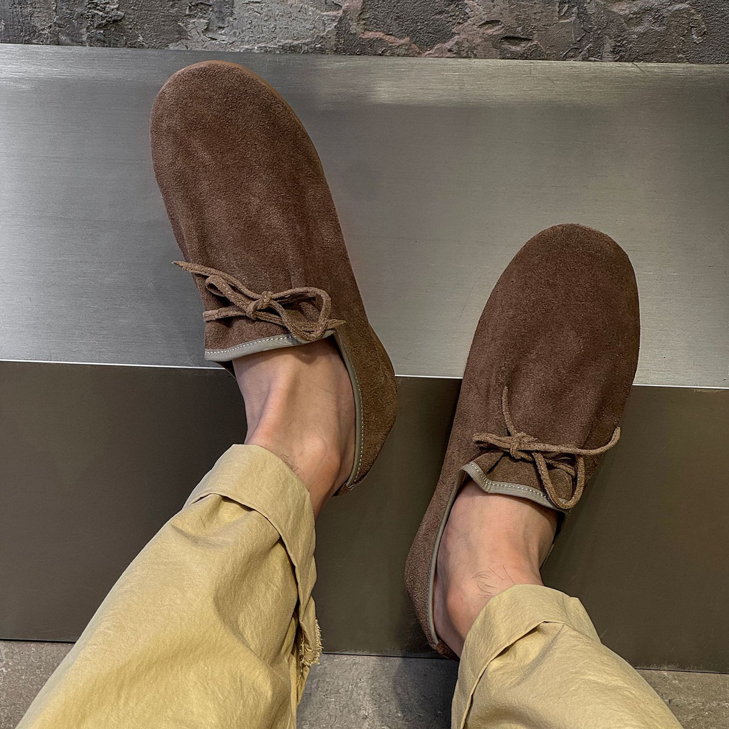 Summer Soft Bottom Simple Mesh Round Head Commuter Men's Casual Leather Shoes