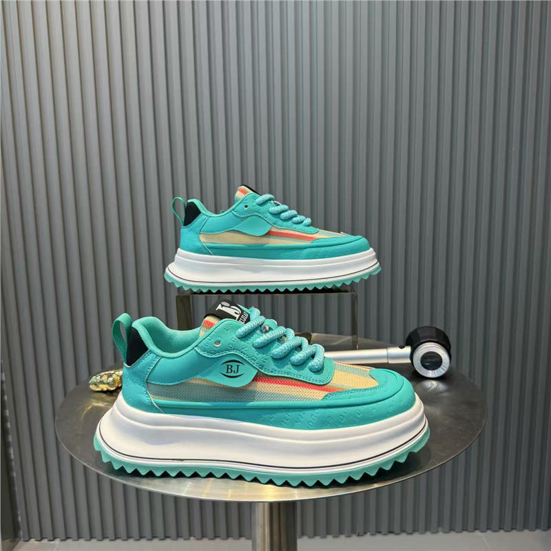 Men's Fabric Stitching Breathable Versatile Platform Trendy Fashionable Comfortable Casual Shoes