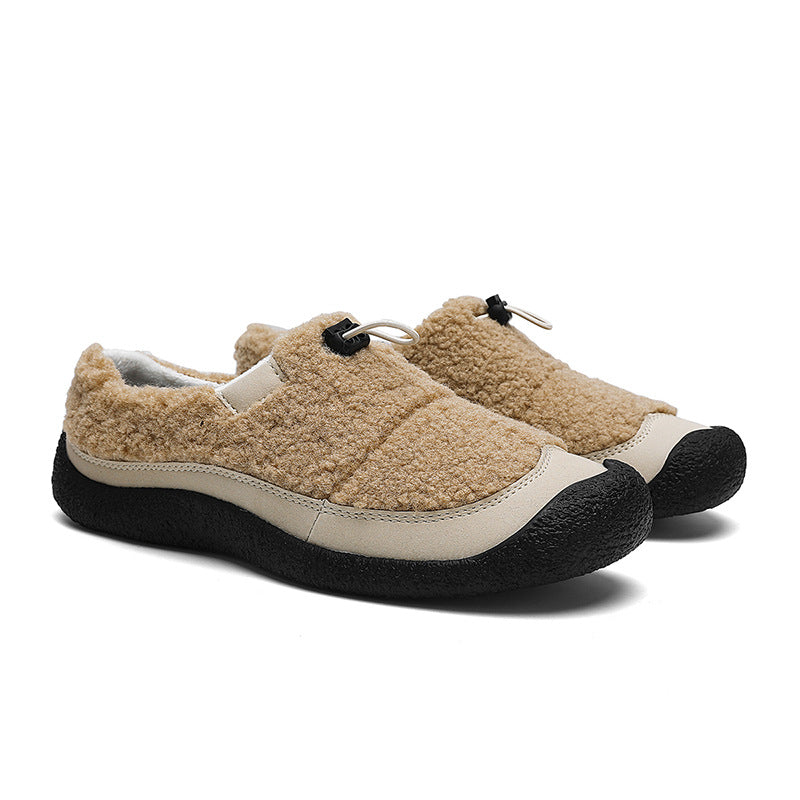 Women's Small Sheep Hooves Flat Warm Brush Outdoor Men's Shoes