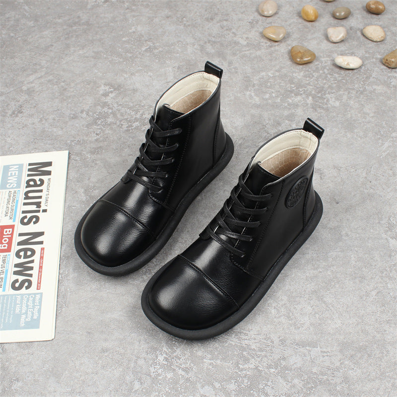 Women's Round Toe Short Fashion Comfortable Flat Boots