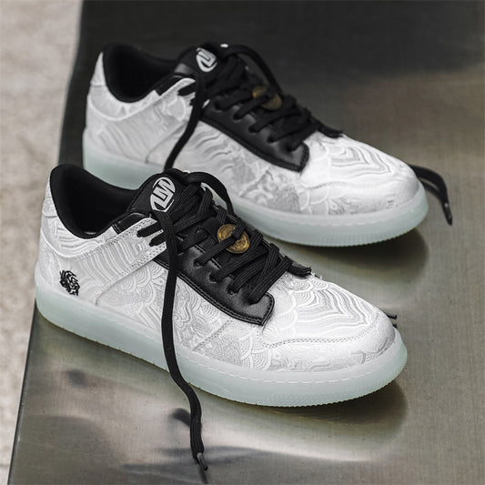 Men's Summer Style White Silk Skate Couple Sneakers
