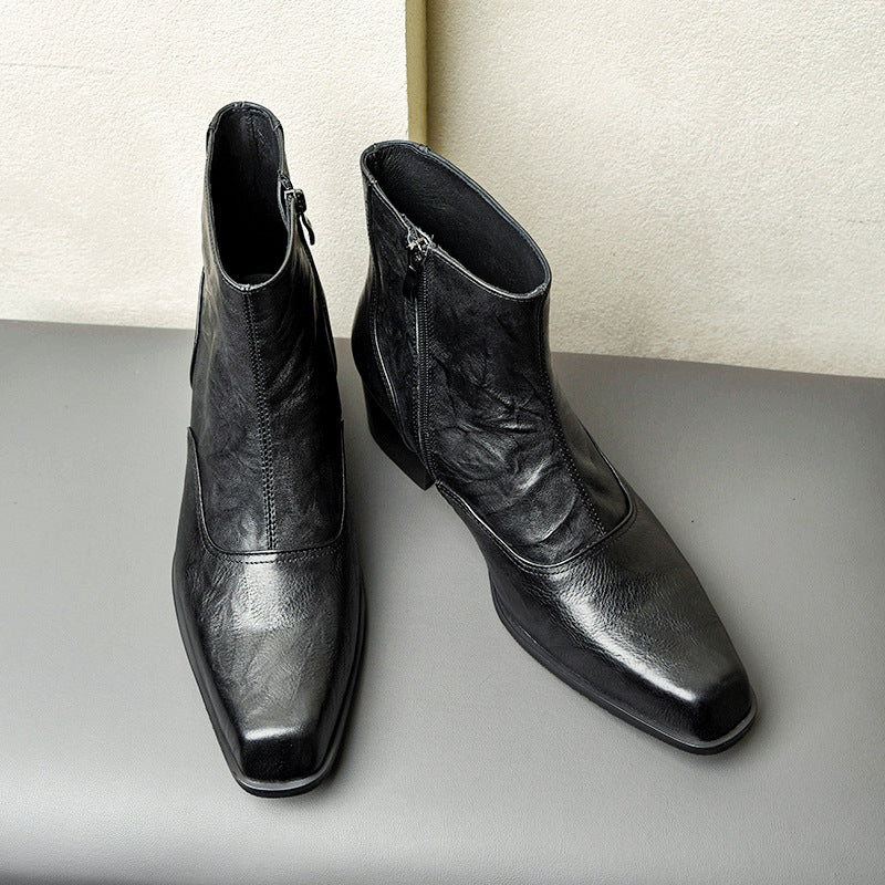 Men's Toe High Height Increasing British Side Boots