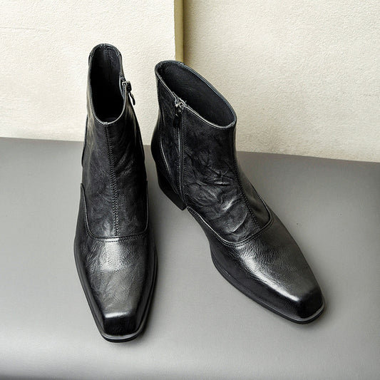 Men's Toe High Height Increasing British Side Boots