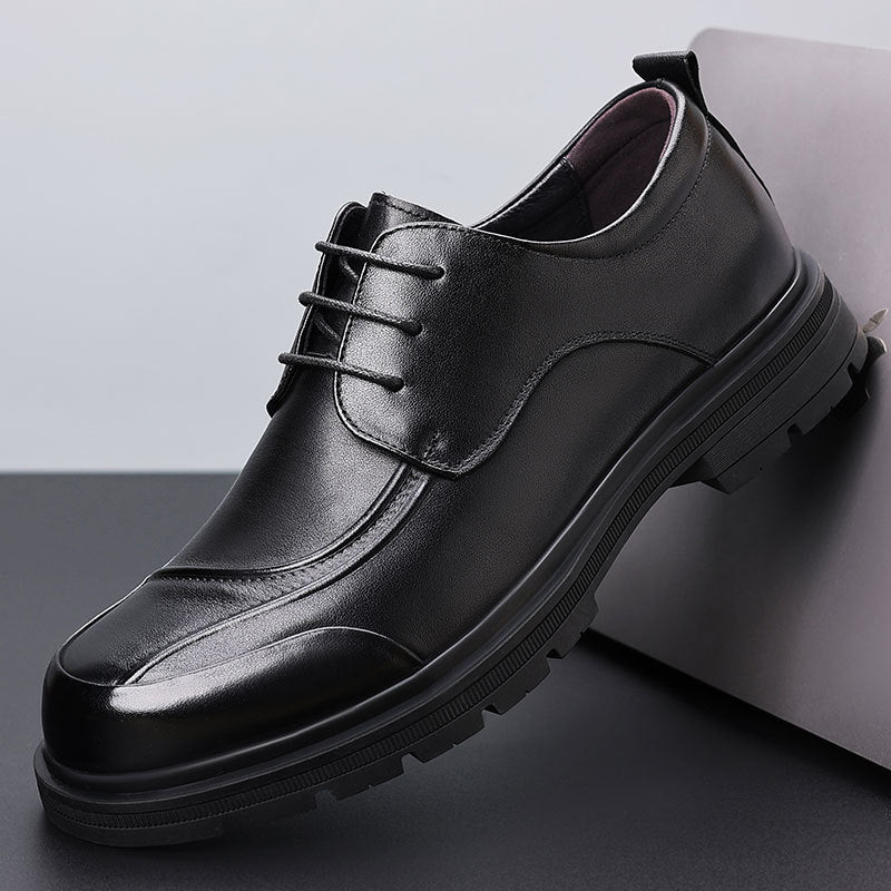 Men's British Breathable Genuine Cowhide Formal Wear Leather Shoes