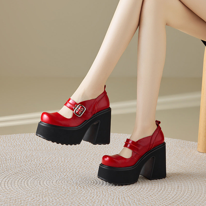 The Bottom Mary Jane Retro College Style Small Versatile Women's Fashion Shoes