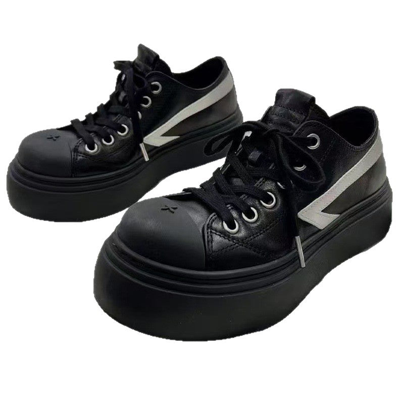Cruciate Flower Black White Contrast Color Board Wilderness Skateboard Versatile Sneakers