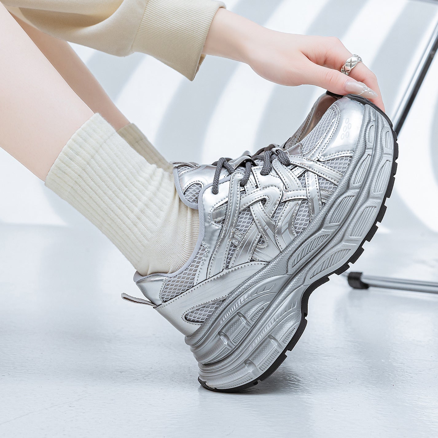 Women's Spring Thick Sole Increased Retro Daddy Women's Sports Shoes