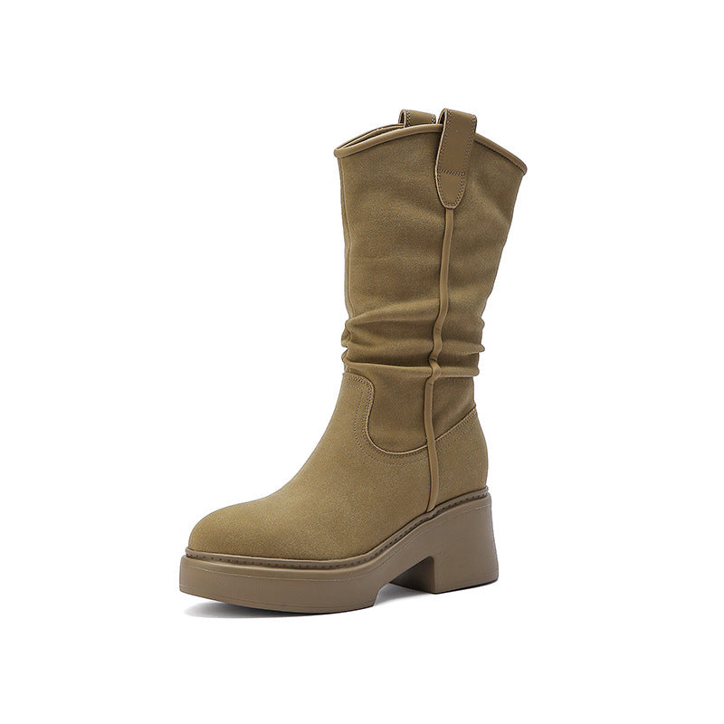 Women's Autumn Western Cowboy Pointed Toe Hidden Boots