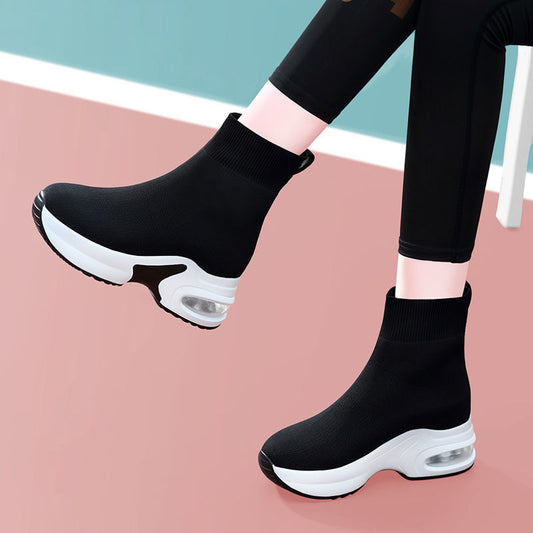 Women's Sock Single Short Height Increasing Insole Boots