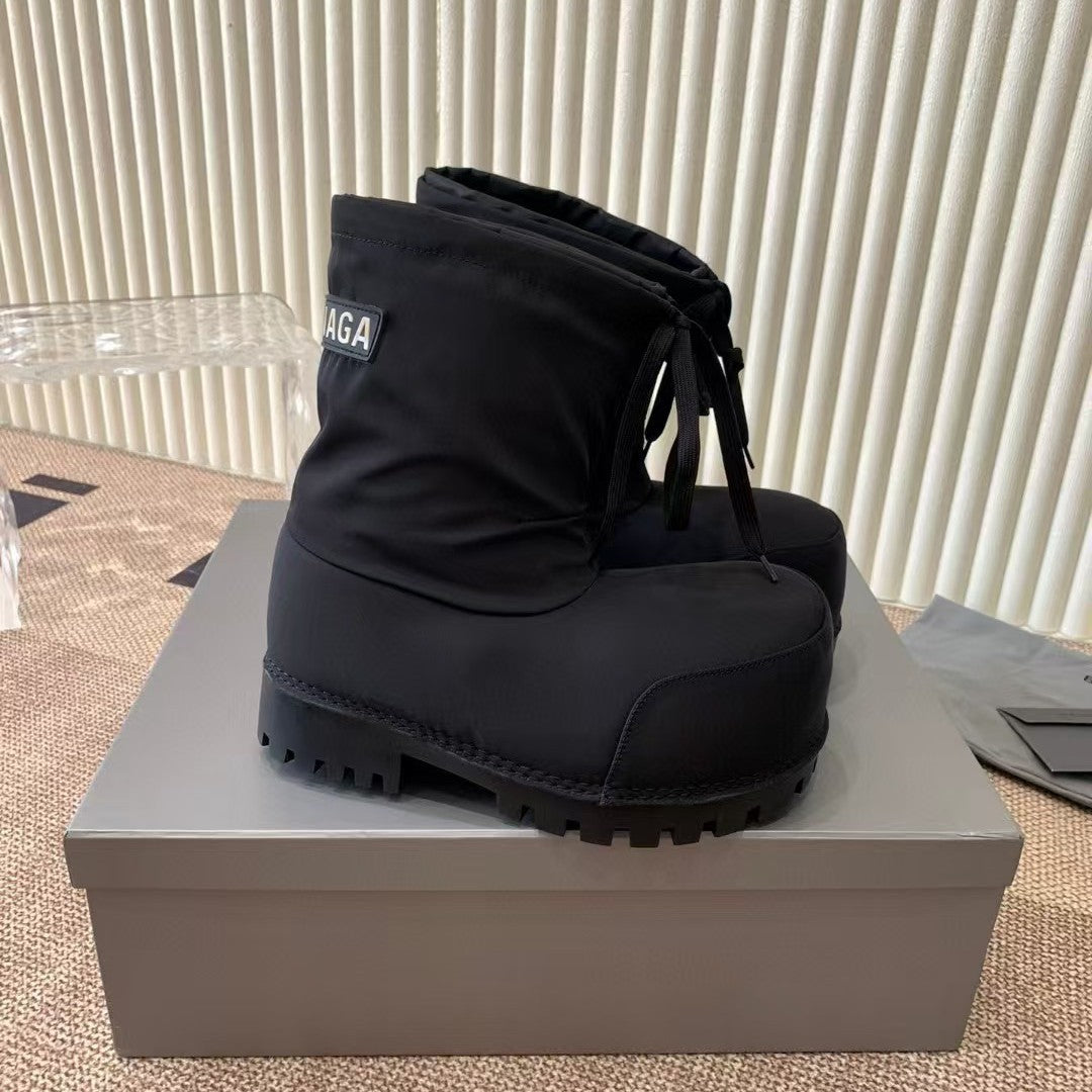 Women's Head Winter Waterproof Drawstring Thick Bottom Boots