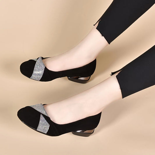 Women's & Men's Round Head Chunky Slip-on Matte Soft Women's Shoes