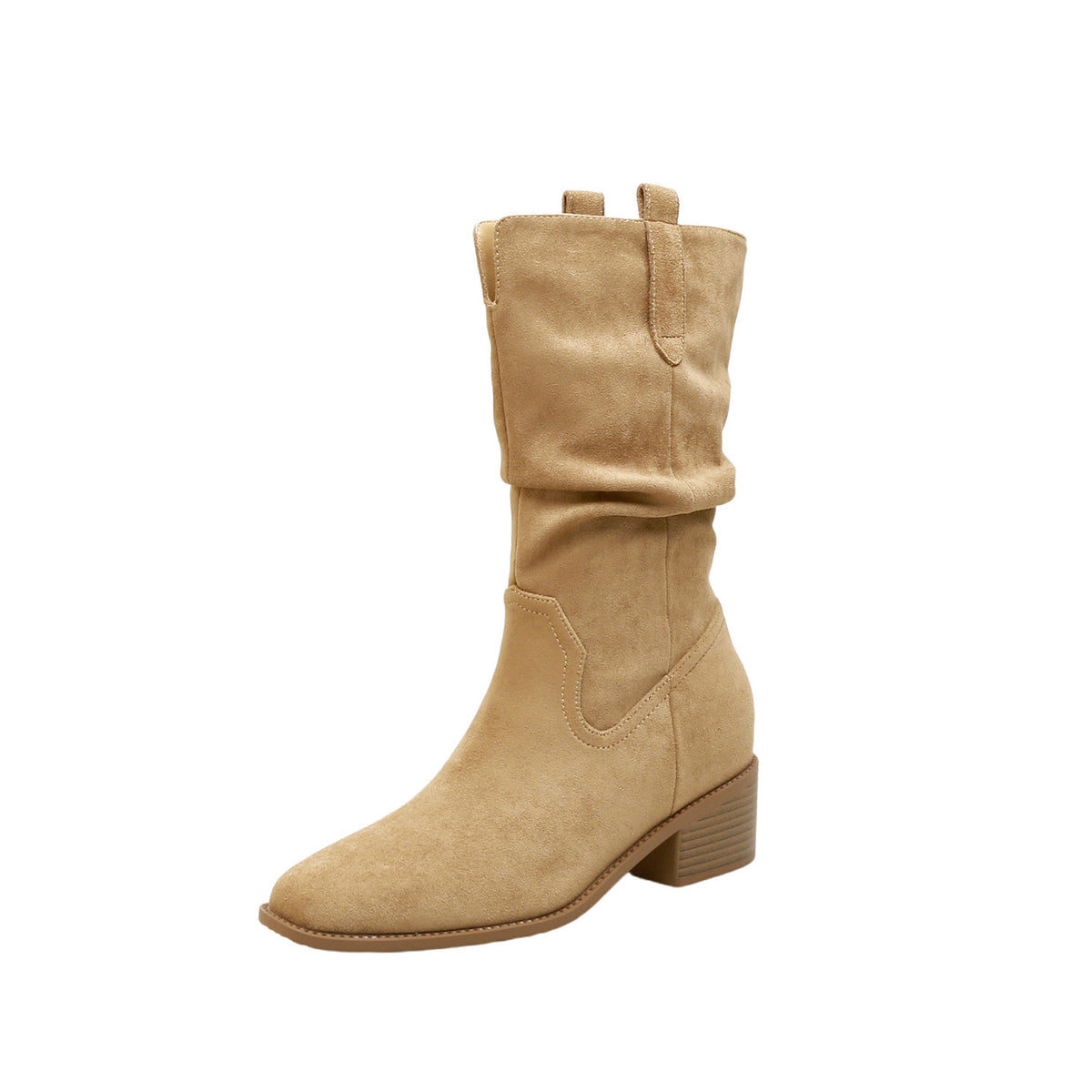 Women's Round Toe V Cut Chunky Platform Boots