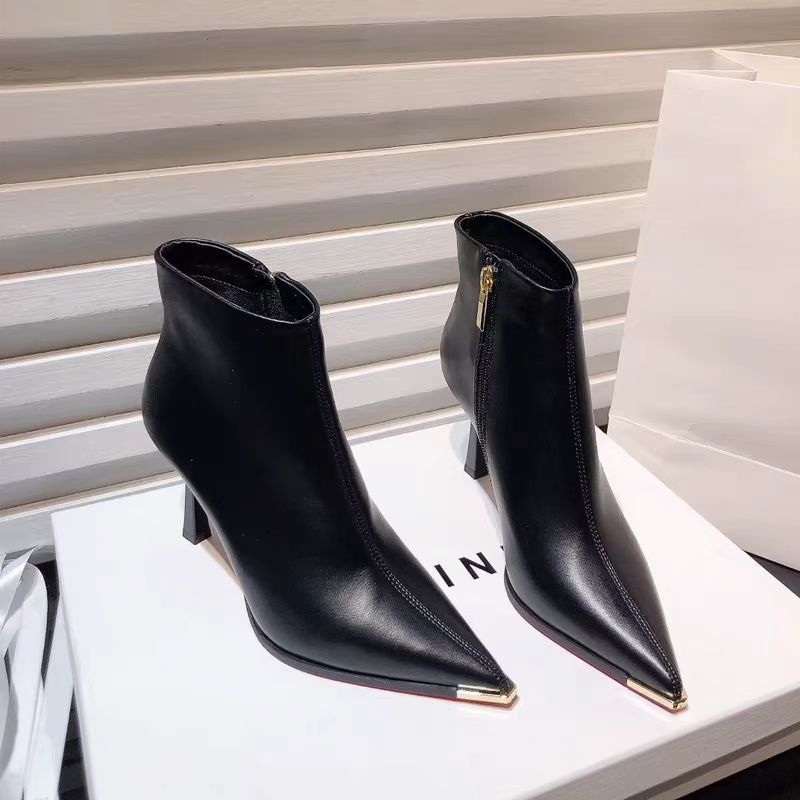 Women's Elegant Pointed High Stiletto Ankle Versatile Fashion Women's Leather Boots