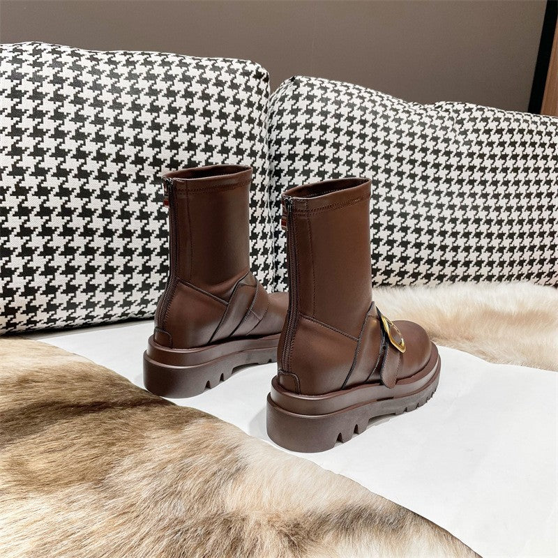 Women's Hight Increasing Martin Fashionable Super Popular Thin Trendy Cool Boots